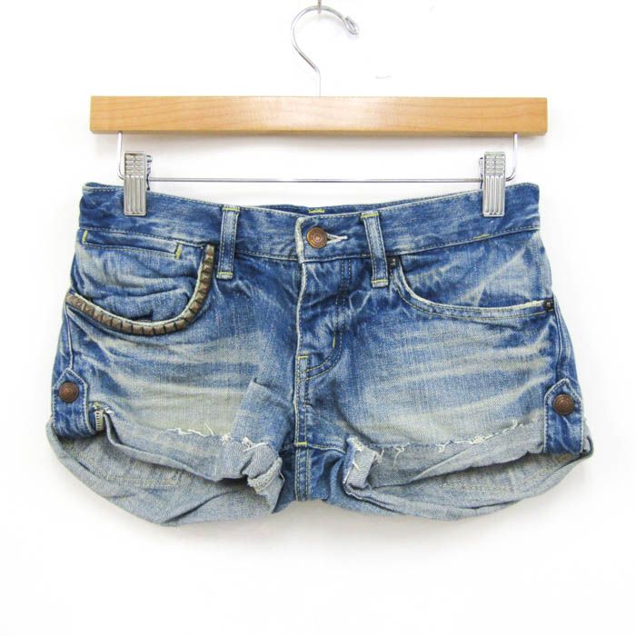 HYSTERIC GLAMOUR デニムショートパンツ スタッズ サイズXXS ブルー